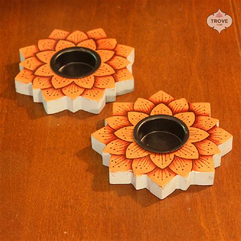 Lotus Tea-Light Holder Set – Trove Craft India