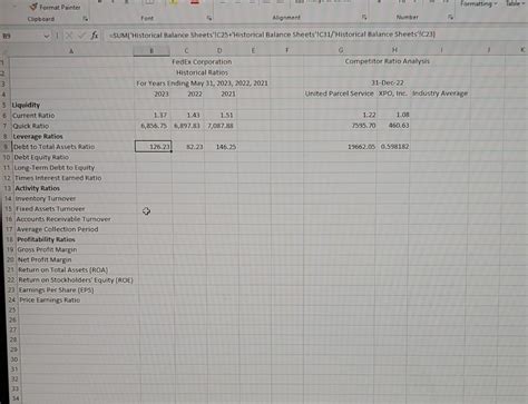 A B c D E FedEx Corporation Balance | Chegg.com