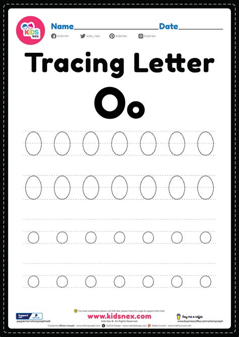 Free Printable PDF - Tracing Letter O Alphabet Worksheet