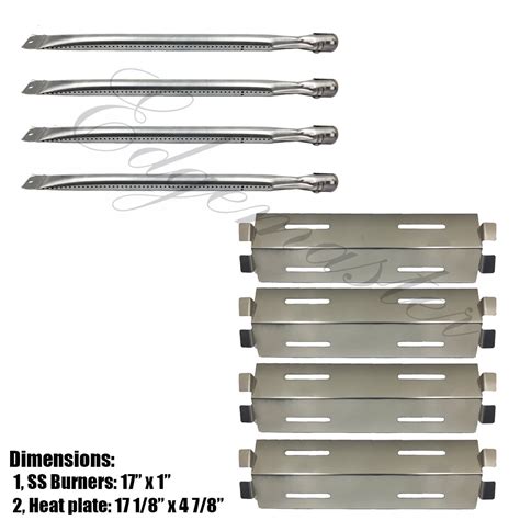 4 Pack Repair Kit Stainless Steel Grill Burners ,Heat Plates, Heat ...