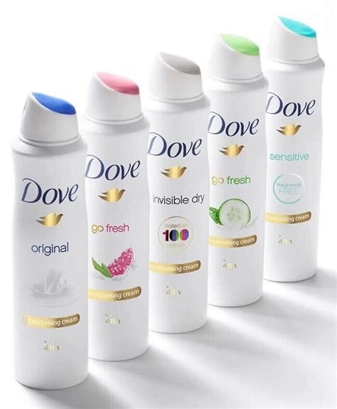 6 x 250ml Dove Women Deodorant Spray Original Invisible Dry Apple Pear ...