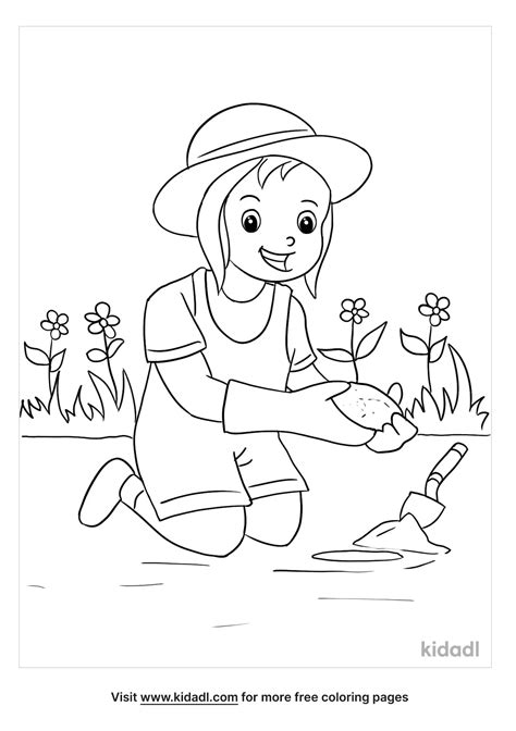 Planting A Garden Coloring Page