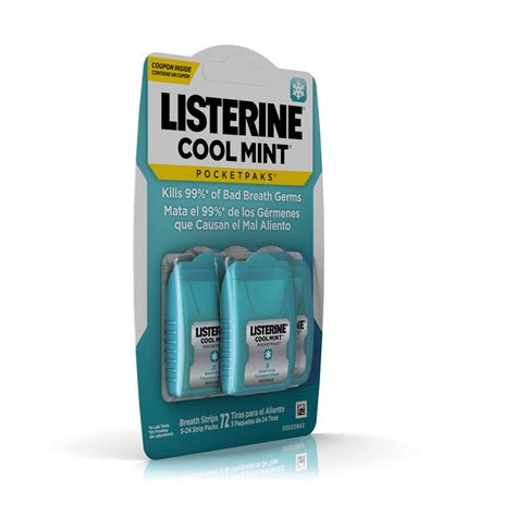 LISTERINE POCKETPAKS Cool Mint Oral Care Breath Strips72-Strip Pack UK ...