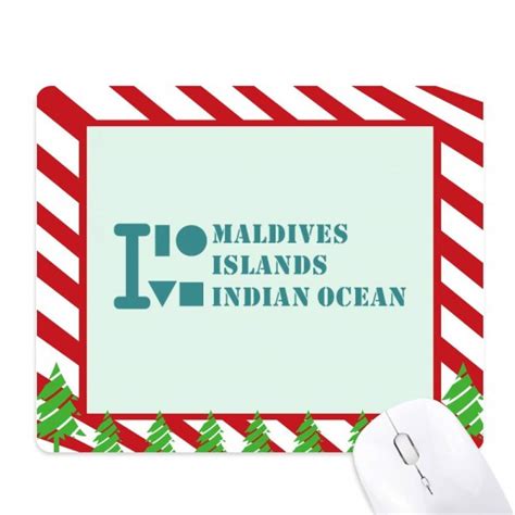 offbb Maldives Islands Indian Ocean Mouse Pad Candy Cane Rubber Pad mas ...
