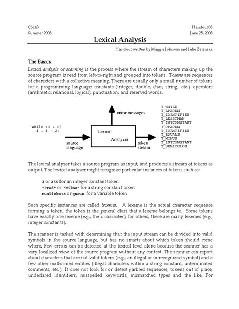 03-Lexical-Analysis - Lexical Analysis is a process of lexical anaysis ...