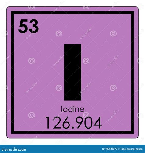 Iodine chemical element stock illustration. Illustration of formula ...