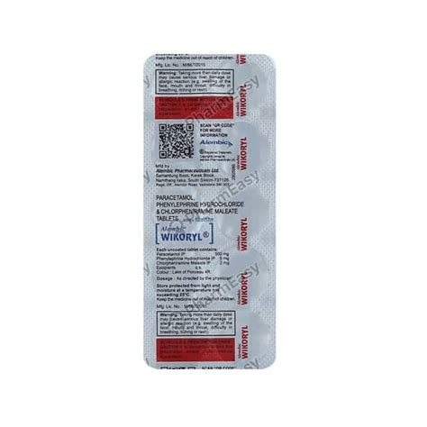 Wikoryl 5mg Strip Of 10 Tablets: Uses, Side Effects, Price & Dosage ...