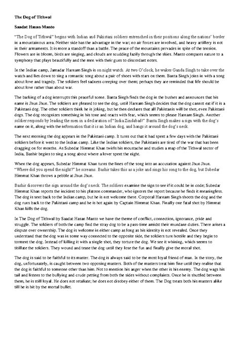 Manto - Literature as/and identity short Sumary for easy study - The ...