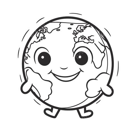 Earth Outline Coloring Page