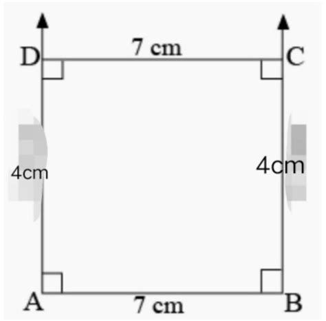 construct a rectangle ABCD in which AB = 7 cm, and BC = 4 cm - Brainly.in