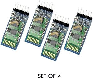 GLAMSiYA HC-05 6 Pin Wireless Serial Bluetooth Pack of 4 Module for ...