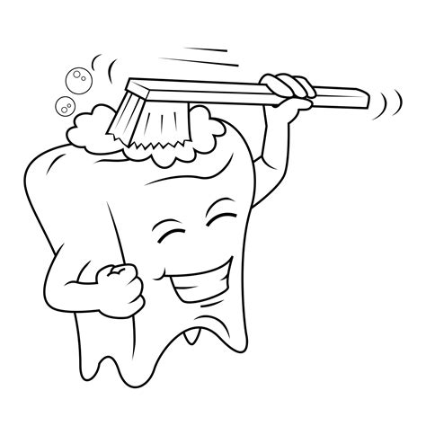 Brush Teeth Clipart Black And White