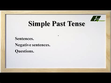Simple Past Tense (English) Video Lecture - English Grammar for Grade 9