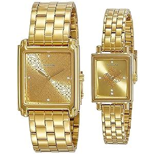 Sonata Quartz Analog Champagne Dial Stainless Steel Strap Watch for ...