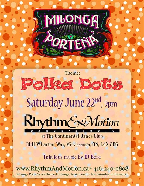 MILONGA PORTENA-Polka Dots, Rhythm and Motion Dance Studio, Mississauga ...