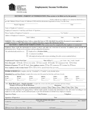 Fillable Online Employment/ Income Verification Fax Email Print - pdfFiller