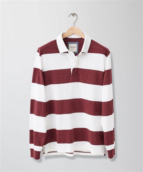 Block Stripe Rugby Jumper - Brick - x-sweats - GAZMAN