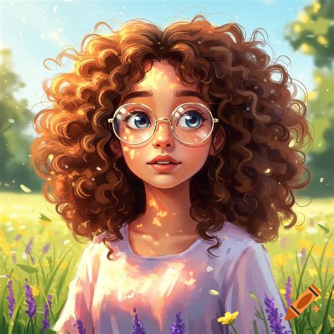 Lightskin curly hair girl with glasses and tuexodo cat on Craiyon