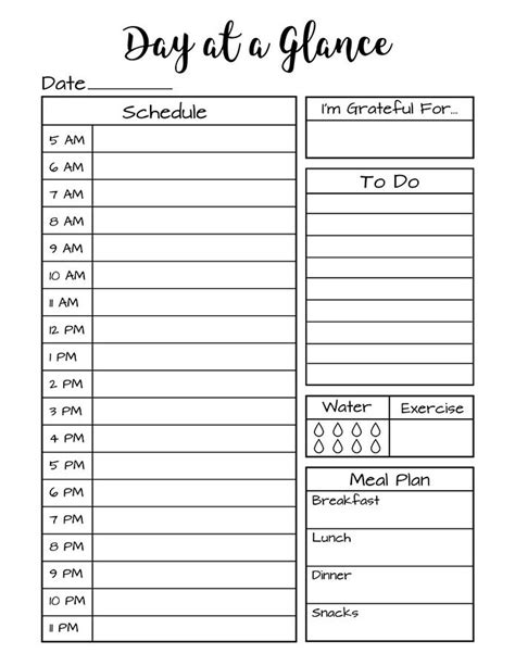 Month At A Glance Blank Calendar Template