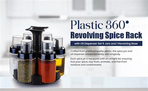 Calidad Resources Multipurpose Plastic 360° Revolving Spice Rack with ...