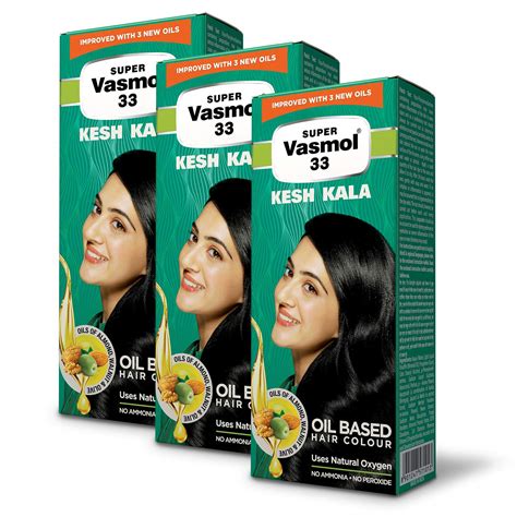 Buy Vasmol Kesh Kala Oil Based Hair Colour, 100 ml (Pack of 3) - Black ...