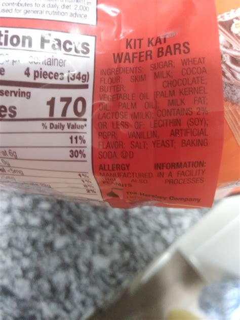 Kit Kat Nutrition Facts