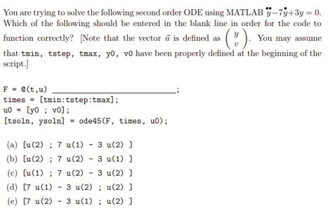 Image result for Second Order Ode Using MATLAB