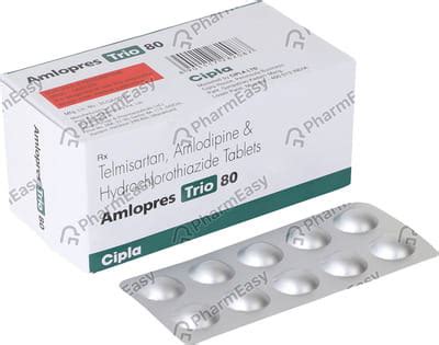 Amlopres Trio 80mg Strip Of 10 Tablets: Uses, Side Effects, Price ...
