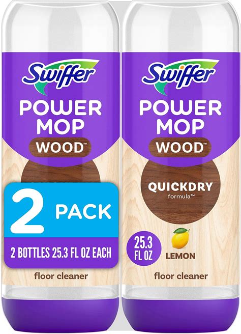 Amazon.com: Swiffer Power Mop Wood Refill Solution, QuickDry Hardwood ...