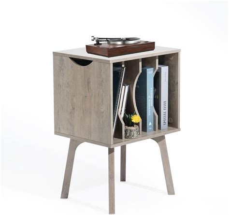 Amazon.com: Devonst Record Player Stand Wood,Vinyl Record Storage Table ...