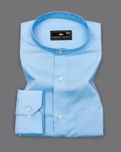 french crown Men Solid Casual Light Blue Shirt - Buy french crown Men ...