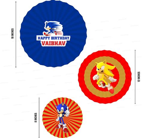 PSI Sonic the Hedgedog Theme Paper Fan | Customized party supplies ...