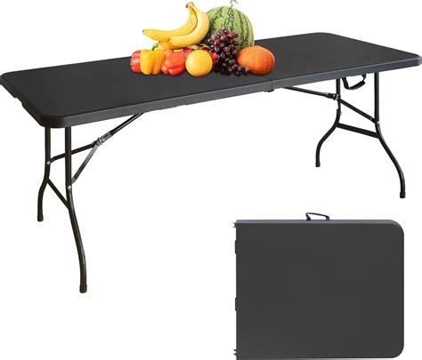 Amazon.com: MIIUDGIG Portable 6Ft Plastic Folding Table, Heavy Duty 6ft ...