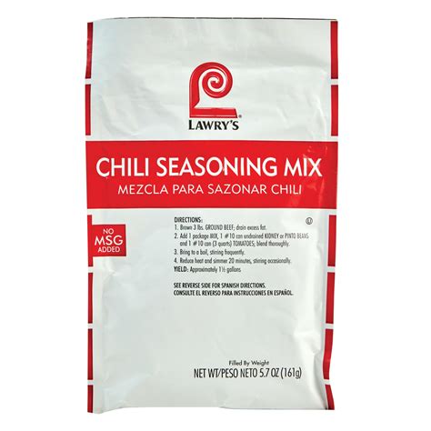 Lawry's Kosher Chili Seasoning Mix, 5.7 oz Packet - Walmart.com