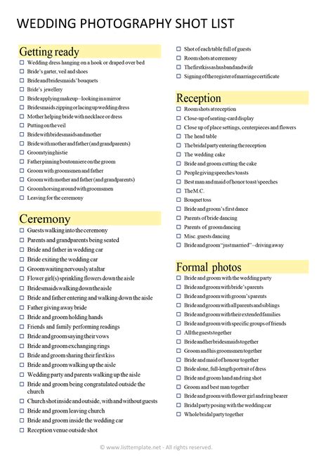 Shot List Template 的图像结果