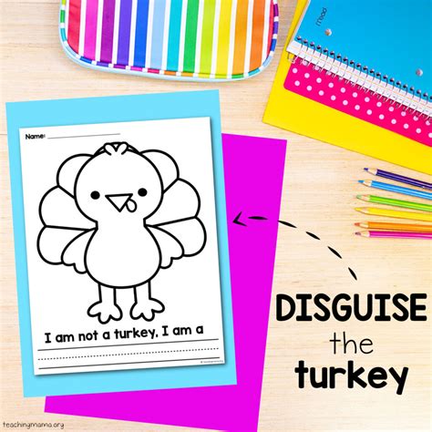 Disguise the Turkey - Coloring Pages - Teaching Mama