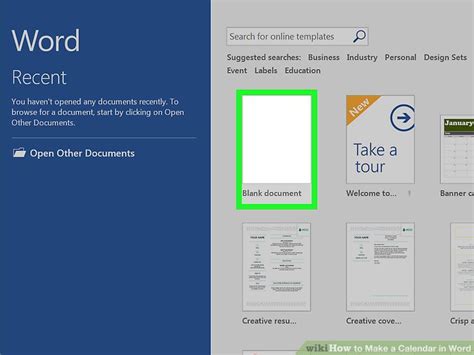 Creating a Calendar Word 的图像结果