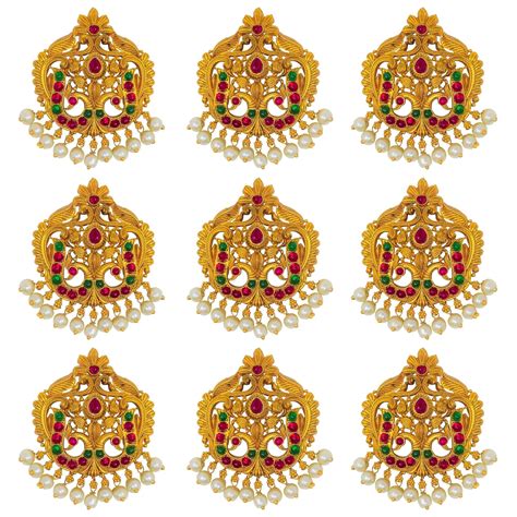 Nagneshi Art Temple Jewellery Set of 9 Choti Pin for Women ...