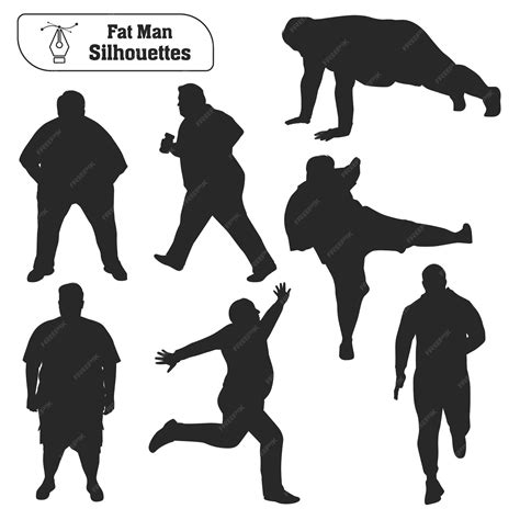 Premium Vector | Fat man Silhouettes vector collection