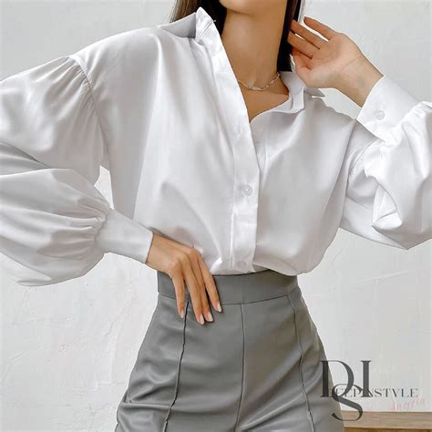 White Puff Long Sleeve Blouse