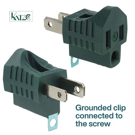 Buy Katzco 3-Prong to 2-Prong Grounding Adapter - 2 Piece for Wall ...