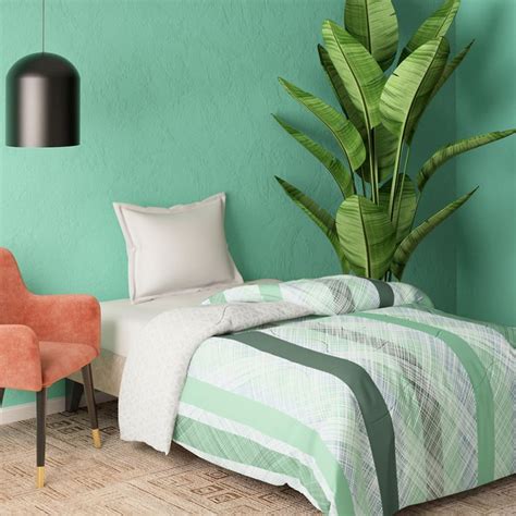 Buy PORTICO Marvella Green Printed Cotton Single Bed Comforter - 120GSM ...