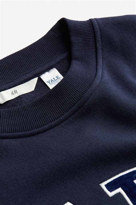 Oversized sweatshirt - Navy blue/Yale University - Ladies | H&M GB