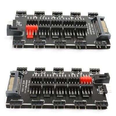 PWM Fan & ARGB LED Sync Hub: 1 to 10 Splitter for 5V 3-Pin RGB Lighting ...