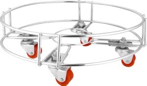 KOWS SS Heavy Wire Gas Cylinder Trolly with Heavy Duty Wheels Gas ...