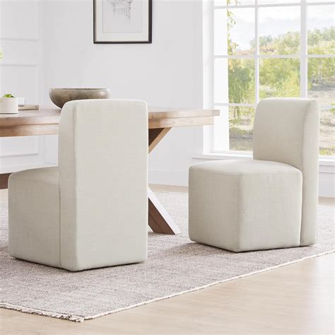 Amazon.com - CHITA Dining Chairs with Casters Set of 2, Fully Assembled ...