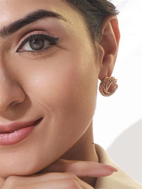Tangled Love Rose Gold-Plated Stud Earrings – Priyaasi