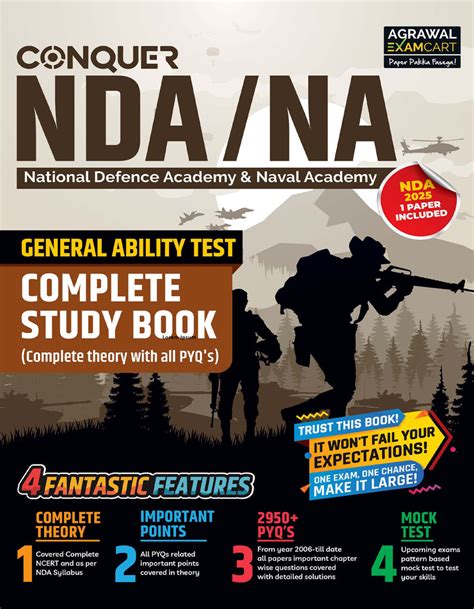 Examcart NDA Math + General Ability Test (Guide Book + PYQ) in English