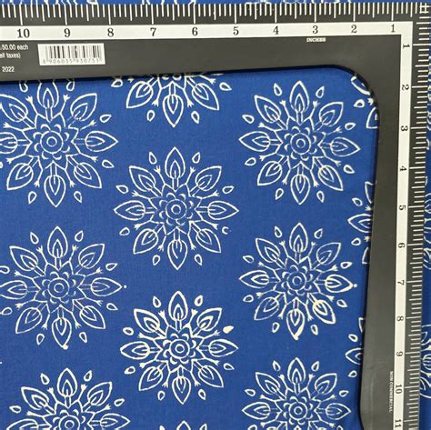 Pure Cotton Discharge Blue With White Mahindi Design Hand Block Print ...