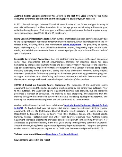 PPT - Australia Sports Equipment industry - Ken Research PowerPoint ...